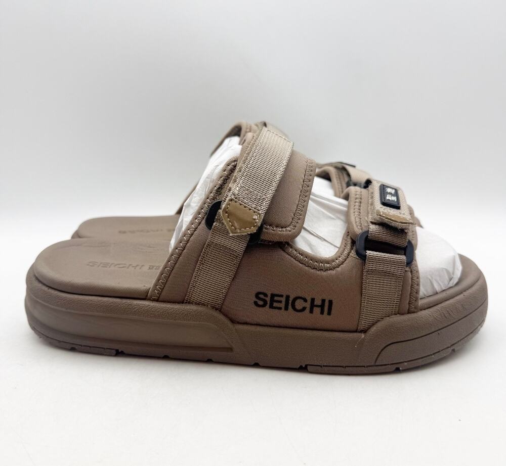 SEICHI Men's Sandoru Ni Slide Sandals US 9 EU 42 Taupe Brown Strap NIB